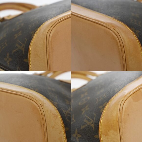 LOUIS VUITTON LV Logo Alma Hand Bag Monogram Leather Brown France M51130 73EF862 - Picture 7 of 15
